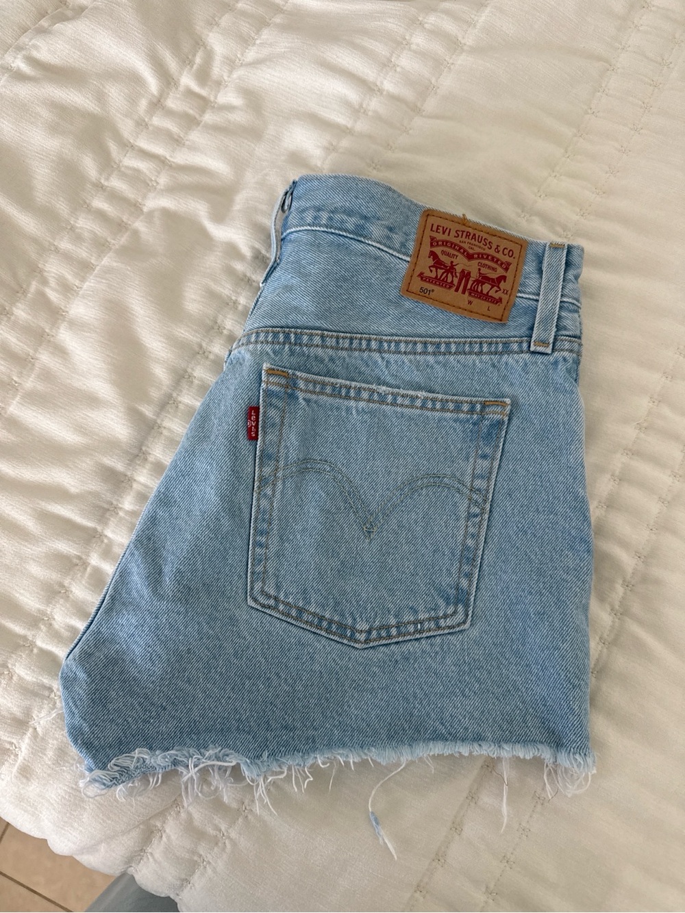 Levi's Light Blue Denim Cutoff Mini Shorts